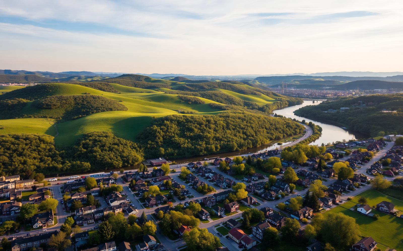 Aerial view of the Greater Binghamton, New York area